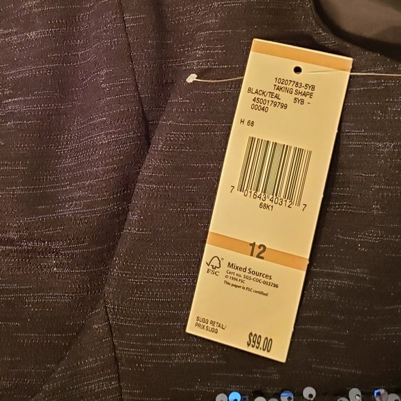 Evan Picone Midnight Blue Sequin Trim Sheath Dress - Picture 13 of 13